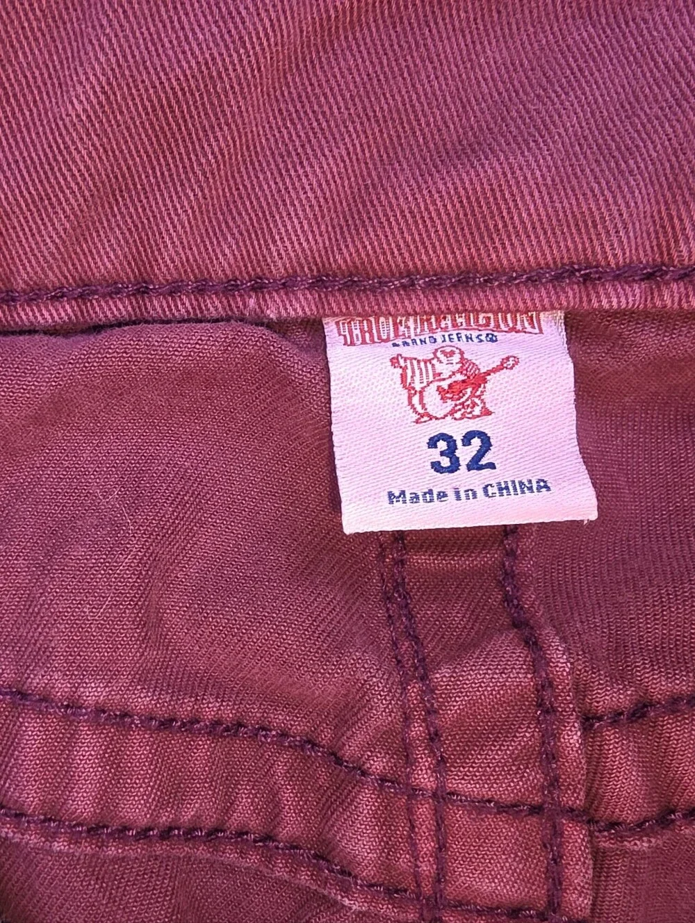 🔥 True Religion Section Slim Jeans – Burgundy / Maroon 🔥32